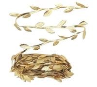 Guirlande Dorée 10M avec Feuilles Artificielles - Ruban de Feuilles Dorées pour Couronne de Laurier Doré, Décoration Mariage, Guirlandes Dorées, DIY et Fêtes