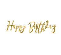 Guirlande dorée happy birthday - 62 cm