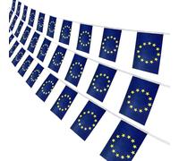 Guirlande Drapeau Europe,Union Européenne Petits Drapeaux,Drapeaux De L'union Européenne,Pavillon Européen Union Européenne,6 Mètres Avec 20 Fanions Européen,14x21 cm