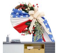 Guirlande du 4 juillet, guirlande du jour de l'indépendance - guirlande artificielle du 4 juillet, décoration murale pour porte d'entrée pour le Memorial Day, mariage, jardin