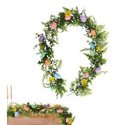 Guirlande d'œufs de Pâques, guirlande de printemps pour Pâques,Décoration créative de couronne de Pâques - Guirlande décorative d'œufs colorés de pâques, couronne de printemps artificielle pour porte