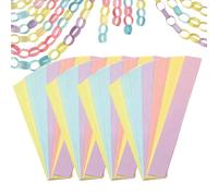 Guirlande en - 300 bandes prédécoupées | 6 couleurs | Extrémités autocollantes, pas de colle nécessaire, 24,9 cm de long, pour fête d'anniversaire et salle de classe