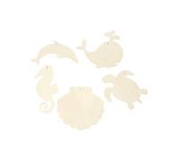 Guirlande en bois à décorer - Animaux Marins - 5 pcs