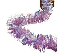 Guirlande en Clinquant Guirlande de Ruban for décoration noël, 3 pièces, 2M, Hauts Bar, Ornements d'arbre, guirlandes Canne Blanche et Verte foncée, Fournitures fête(Light Grey,9cm)