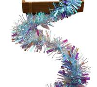 Guirlande en Clinquant Guirlande de Ruban for décoration noël, 3 pièces, 2M, Hauts Bar, Ornements d'arbre, guirlandes Canne Blanche et Verte foncée, Fournitures fête(Light Blue,5cm)