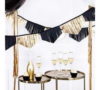 Guirlande à franges noir-or 3m
