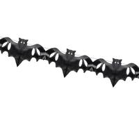 Guirlande en papier chauve souris noires 4 m décoration halloween - Noir - Taille Unique