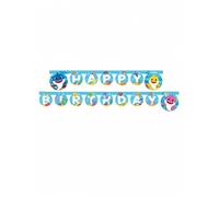 Guirlande en papier Happy Birthday Baby Shark 2 m