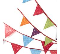 Guirlande en Tissu Sari recyclé équitable | 10 Drapeaux | Guirlande pour Jardin Mariage Anniversaire intérieur extérieur fête décoration Festival (295cm)