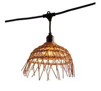 Guirlande lumineuse extérieure 6m avec 10 ampoules LED filament E27 blanc chaud HAWAII LIGHT Abat-jour polyrotin bohème