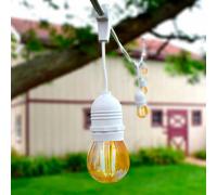 LEDKIA LIGHTING Guirlande Extérieure avec 8 Douilles E27 5.5m Blanche IP65 Blanc | Idéal pour Noël