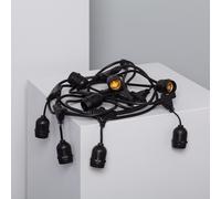 LEDKIA LIGHTING Guirlande Extérieure avec 8 Douilles E27 5.5m Noire IP65 Noir | Idéal pour Noël