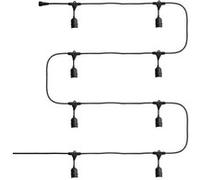 Guirlande Extérieure avec 8 Douilles E27 5.5m Noire IP65 Noir Noir G