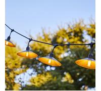 Guirlande lumineuse extérieure raccordable 6m avec 10 ampoules LED filament E27 blanc chaud VINTY LIGHT et abat-jour en métal style vintage