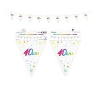 guirlande fanion 40 ans métallique multicolore - surprisez vous gfm00m04 Multicolore