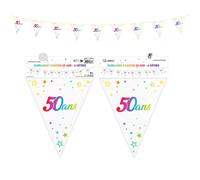 GUIRLANDE FANION 50 ANS MÉTALLIQUE MULTICOLORE