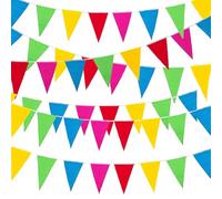 Guirlande Fanion 50 Mètres 150PCS, CIYIN Banderole Multicolore, Bannière Fanions Extérieur, Pennant Banner Nylon, Guirlande Drapeau Fanions pour Fête Jardin Pique-Nique Festivals Décor