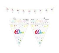guirlande fanion 60 ans métallique multicolore - surprisez vous gfm00m06