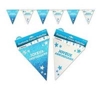 guirlande fanion anniversaire bleue - surprisez vous gfm00b Bleu G