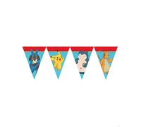 Procos Guirlande de fanions Pokémon Pikachu – 2,3 m, 20 x 30 cm, papier avec cordon