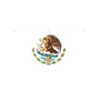 Guirlande fanion demi-éventail aux couleurs de l'emblème national du Mexique, 90 x 180 cm, en polyester résistant à la décoloration, avec trois œillets, idéale pour la décoration de jardins, de défil