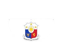 Guirlande fanion demi-éventail emblème national des Philippines pour décoration de jardin, bannière en polyester résistant à la décoloration de 3 x 6 pieds avec trois œillets pour chars de défilés de
