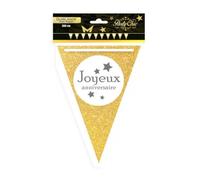 Guirlande Fanion Doré - Joyeux Anniversaire