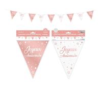 guirlande fanion anniversaire or rose - surprisez vous gfm00rg Rose G