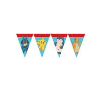 Procos Guirlande de fanions Pokémon Pikachu – 2,3 m, 20 x 30 cm, papier avec cordon