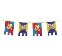Boland 44000 - Chaîne de fanions chevaliers et dragons, longueur 6 m, décoration à suspendre avec château et armoiries, guirlande, décoration pour fête à thème, anniversaire ou carnaval