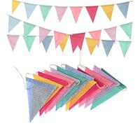 Guirlande Fanions Guinguette Multicolore - GREATRIL 16M /52Ft Guirlande Anniversaire Exterieu Banderole Tissu Anniversaire Décoration pour Jardin Champetre Baptême Mariage Boheme Festivals Fete