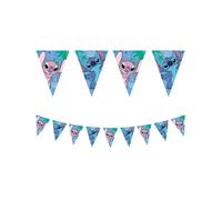 Procos Guirlande de fanions en papier Stitch 230 cm Bleu