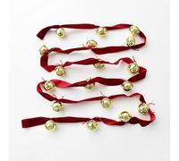 Guirlande festive en velours avec clochettes pour sapin de Noël et décoration d'intérieur fabriquée à partir de matériaux robustes pour durer à travers les saisons (A)