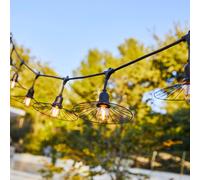 Guirlande lumineuse extérieur avec abat-jour en acier effet cage 10 ampoules à filament douille E27 LED blanc chaud CHIC CAGE LIGHT 6m