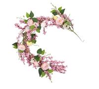 Guirlande florale avec lumières, décoration guirlande de fleurs, guirlande de printemps illuminée artificielle de 3,28 pieds, décoration florale avec vis à piles pour mur de chambre à coucher, d