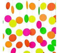 Guirlande fluorescente à lumière noire pour décoration de fête d'anniversaire - Banderole lumineuse néon pour décoration de fête ronde