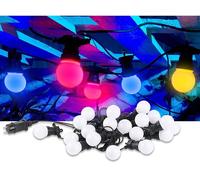 Guirlande guinguette 9,50 m 20 ampoules LED 6W - 4 couleurs - Lunartec