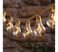 Guirlande Guinguette à 10 Ampoules Transparentes sur Corde Naturelle