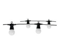 Guirlande 10 Ampoules 50 LEDs Blanches, Espacees de 25cm. Longueur Totale 7, 25M. IP44