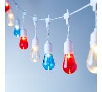 Guirlande Guinguette Bleu, Blanc, Rouge à 15 Ampoules