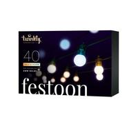 Guirlande guinguette connectée IP44 20m 40 LEDS blanc TWINKLY FESTOON