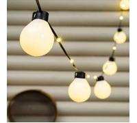 Guirlande guinguette électrique câble avec led Illuminées 25 globes blanc chaud Lotti