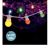 Guirlande Guinguette IP44 Guirlande Lumineuse 10M Bulbes Multicolore avec Prise
