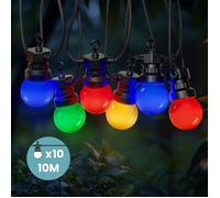 Guirlande Guinguette IP44 Guirlande Lumineuse Multicolore 10M avec Prise