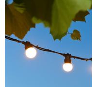 LEALIGHT blachere illumination Guirlande guinguette 4.5M 10 ampoules LED - Blanc Chaud - Raccordable x3 - Solaire + Secteur