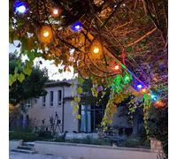 Guirlande guinguette led 4,5 m multicolore - solaire et secteur