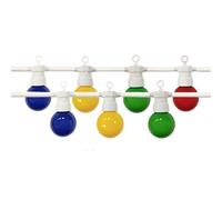 Guirlande Guinguette LED 8M 10pcs 3W IP65 Multicolore - Câble Blanc