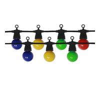 Guirlande Guinguette LED 8M 10pcs 3W IP65 Multicolore - Câble Noir