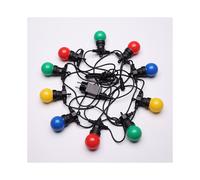 Guirlande Guinguette Multicolore IP65 5M - Guirlande Électrique Extérieure 10 Ampoules Bleu Rouge Jaune Vert -