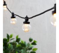Guirlande Guinguette Pro Connect 60m 120 LED Blanc Chaud Câble Noir Raccordable Ampoules Transparentes